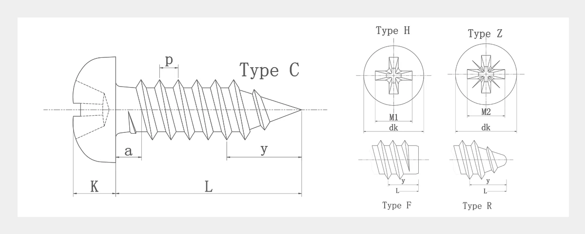 Pan Head Phillips Sheet Metal Screw-AYA Fasteners-2D